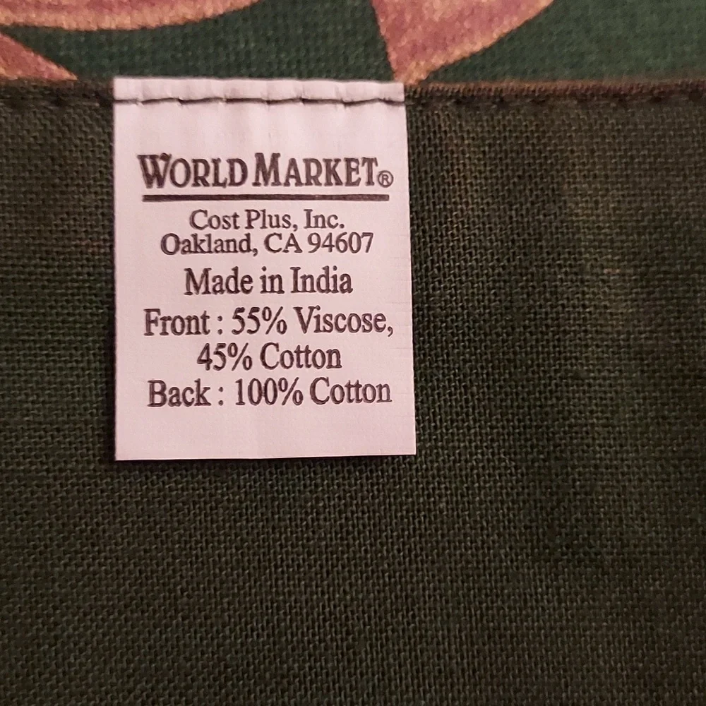 Green And Gold Placemats Elegant Brocade Baroque Pattern Set Of 4 Cotton